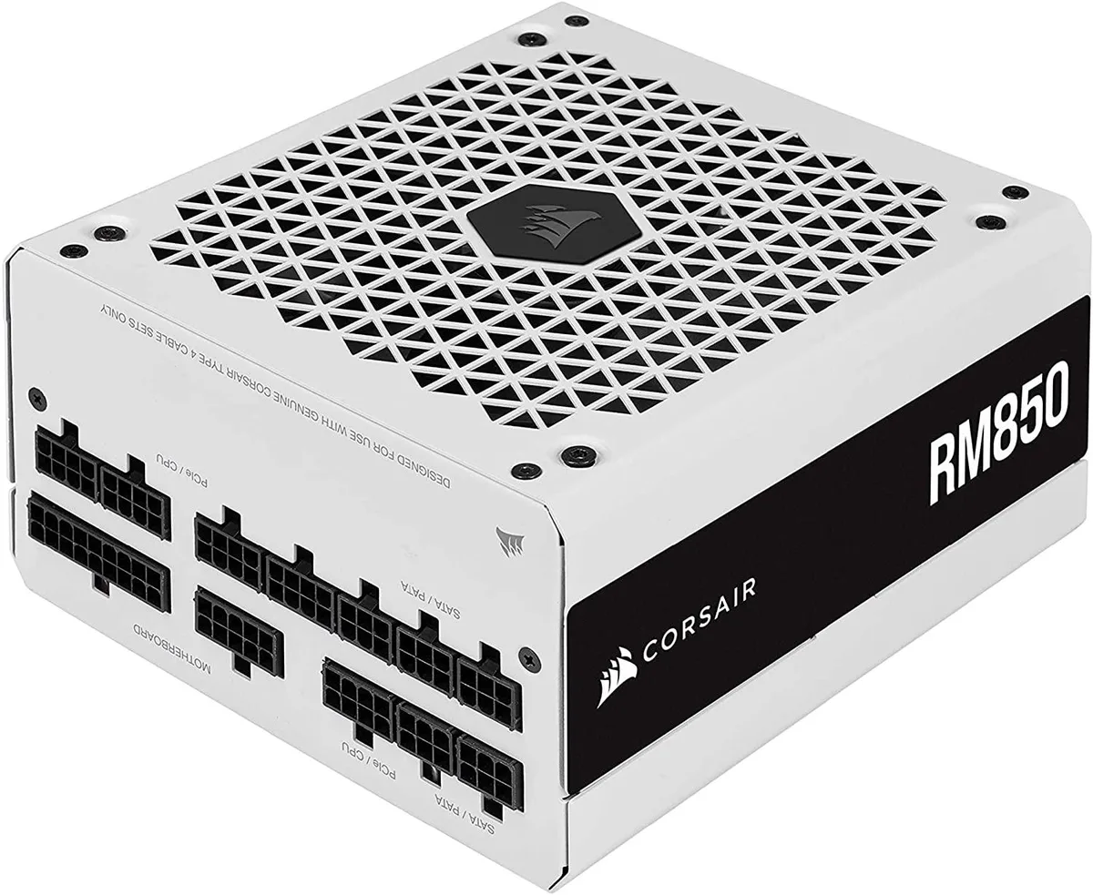 White ATX power supply unit with 140 mm fan and fully modular cables