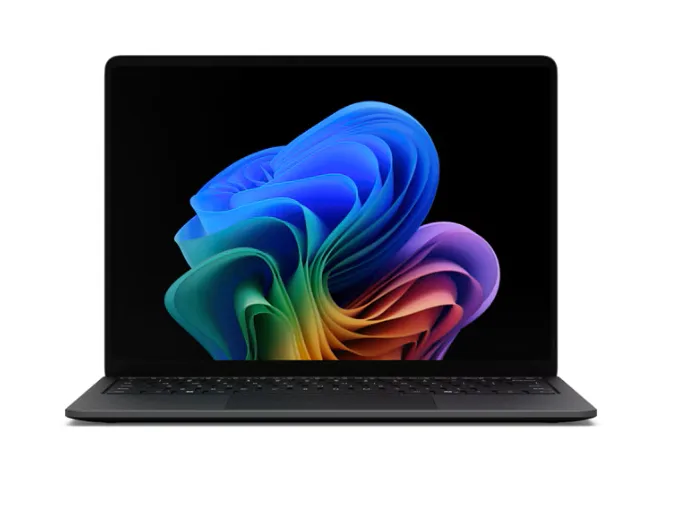 Black Microsoft Surface Laptop 8 clamshell with 13.8 inch touchscreen display