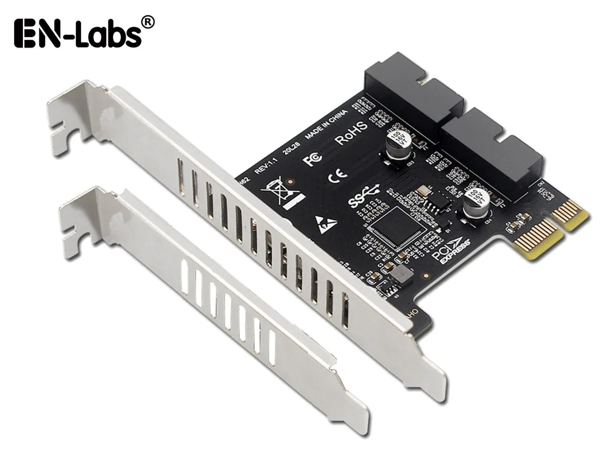 EN-Labs EN-Labs FF3D516G6000HC38ADC01 PCIe x1 to Dual USB 3.0 19-Pin Header Expansion Card — 商品照片