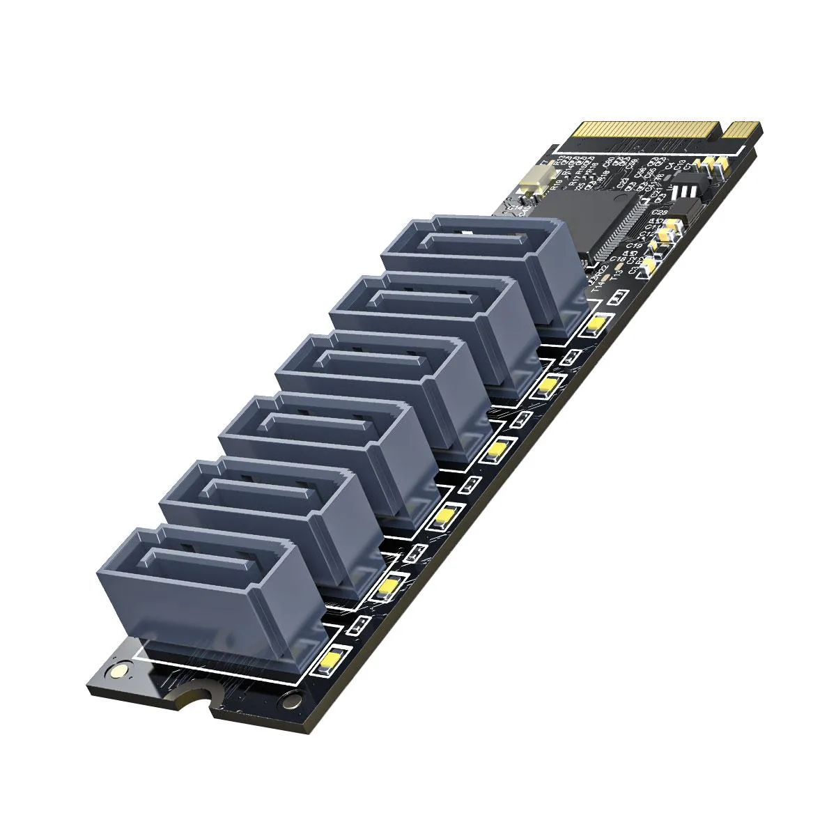 Orico Orico PM2TS6-BP M.2 PCIe to 6 SATA 6Gbps Adapter Card — toote foto