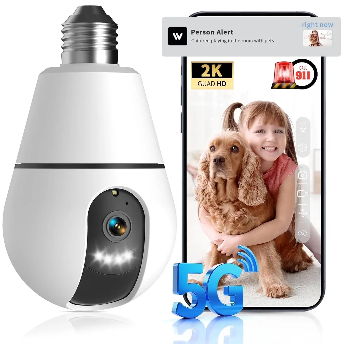 Picturesky Picturesky VividEye 2K Light Bulb Camera 355° 3 MP — fotografia produsului