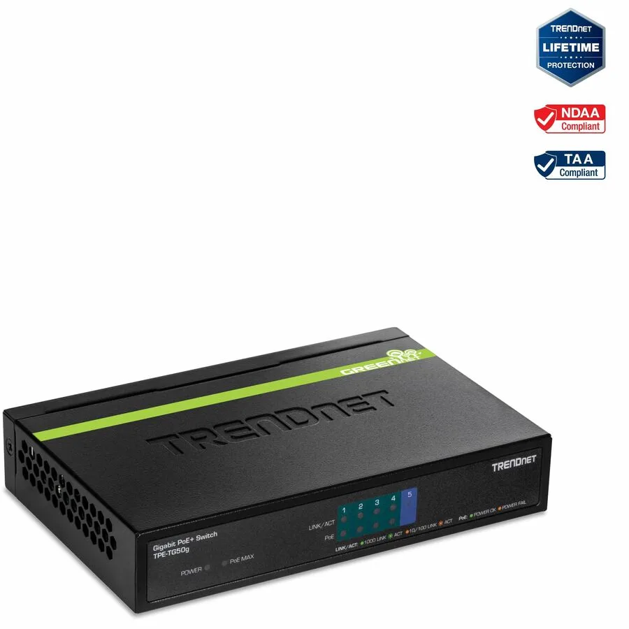 TRENDnet TRENDnet TPE-TG50g 5-Port Gigabit PoE+ Switch 31W — foto produk