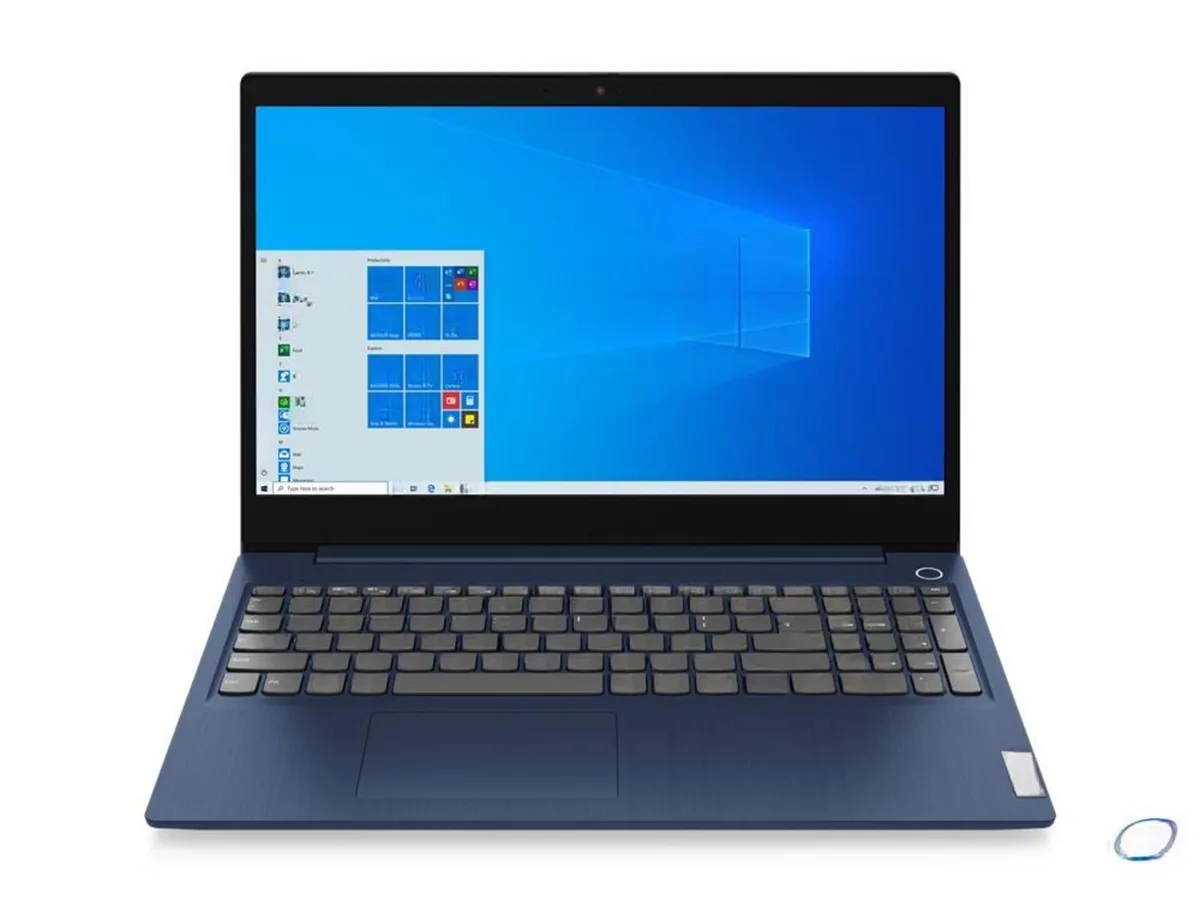 Black Lenovo IdeaPad 3 laptop, 15.6 inch touchscreen display, clamshell form factor, matte finish
