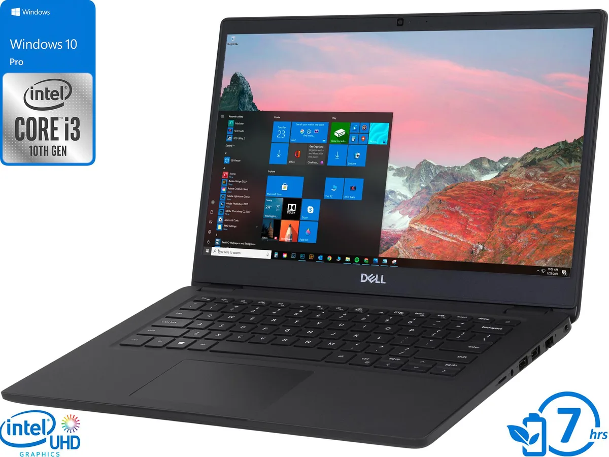 Dark grey Dell Latitude 3410 notebook, 14 inch HD non-touch display