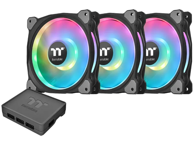 Thermaltake Thermaltake Riing Duo 14 CL-F078-PL14SW-A 3-pack 140mm case fan — produktbild