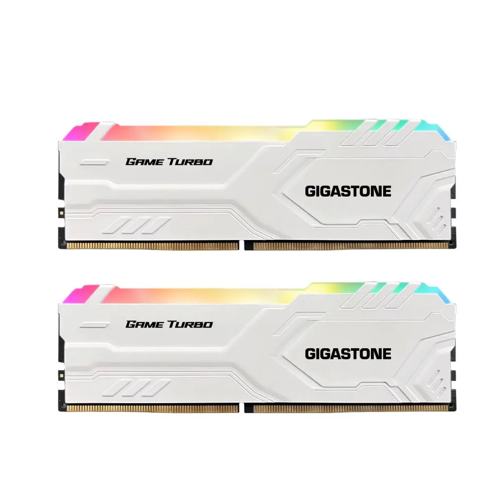 Gigastone Corporation Gigastone Corporation 16GB (2x8GB) DDR4-3200 White RGB desktop RAM — product photo