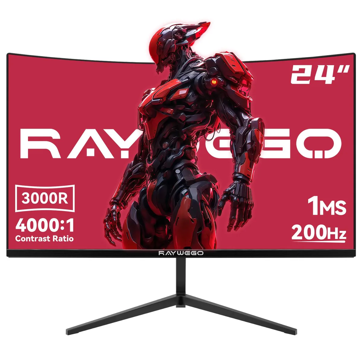 Raywego Raywego 24" Curved Gaming Monitor 200Hz FHD 1ms VA 3000R Black — Produktfoto