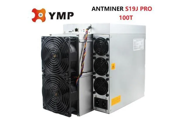 Rectangular metal mining unit with front grille and rear power connectors