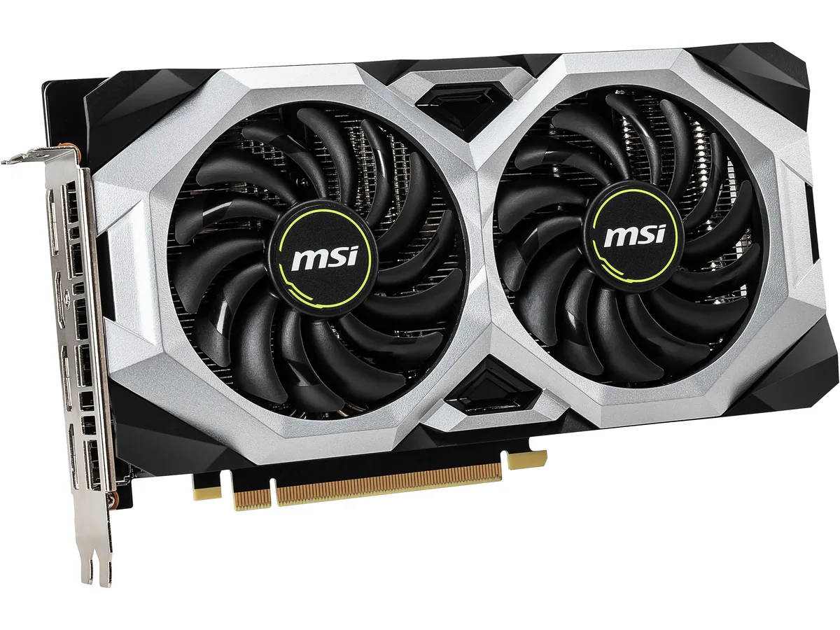 MSI RTX 2060 SUPER VENTUS OC dual-fan graphics card in black and grey