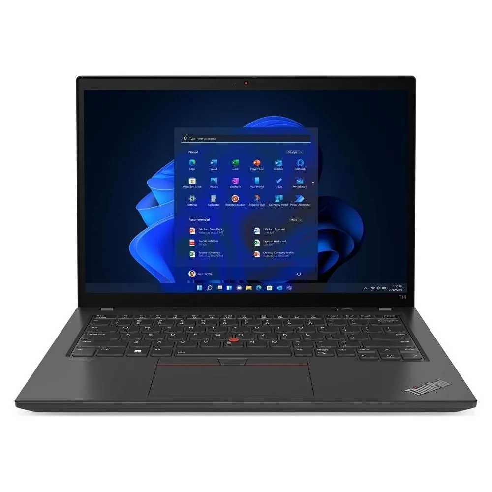 Black 14 inch ThinkPad T14 Gen 2 laptop matte finish closed lid