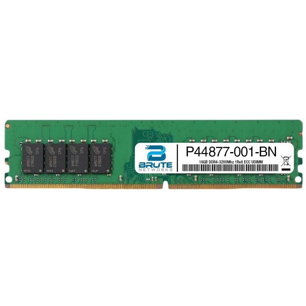 Green rectangular DDR4 memory module with gold edge connector and black chips