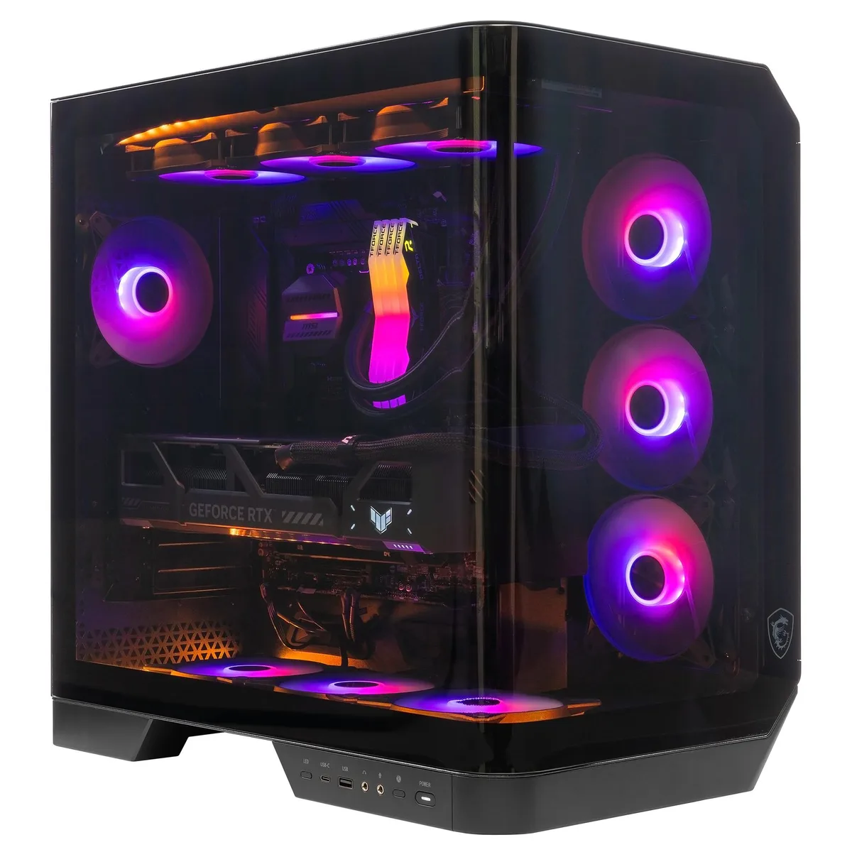 ArsenalPC ArsenalPC MAG PANO 120R PZ gaming PC Ryzen 7 9700X 3.8GHz RTX 5060 Ti 32GB DDR5 2TB NVMe 850W liquid cooled — product photo