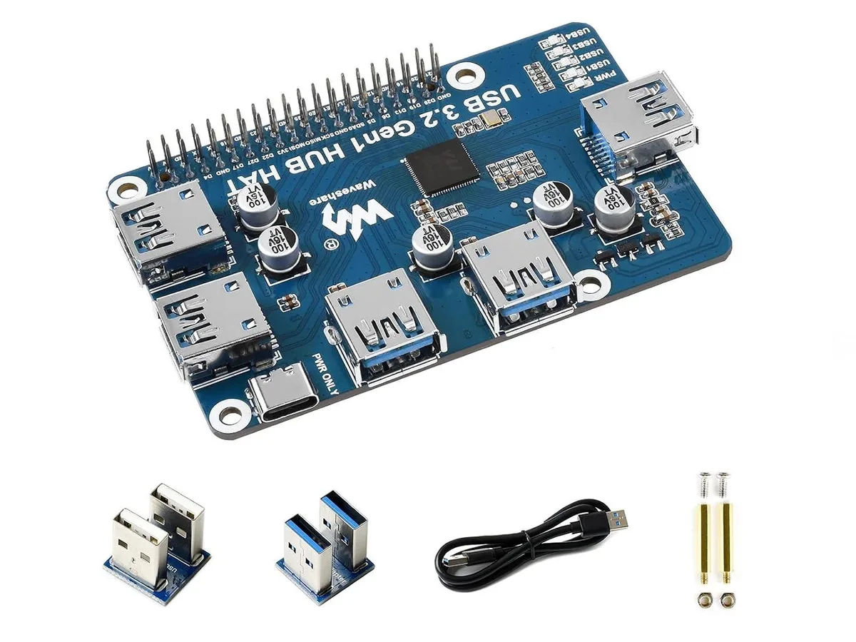 LORDWORLD LORDWORLD USB 3.2 Gen1 HUB HAT Expansion Board 4 Ports development board — 제품 사진