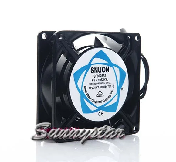 Black 80mm ball-bearing cooling fan with two power wires