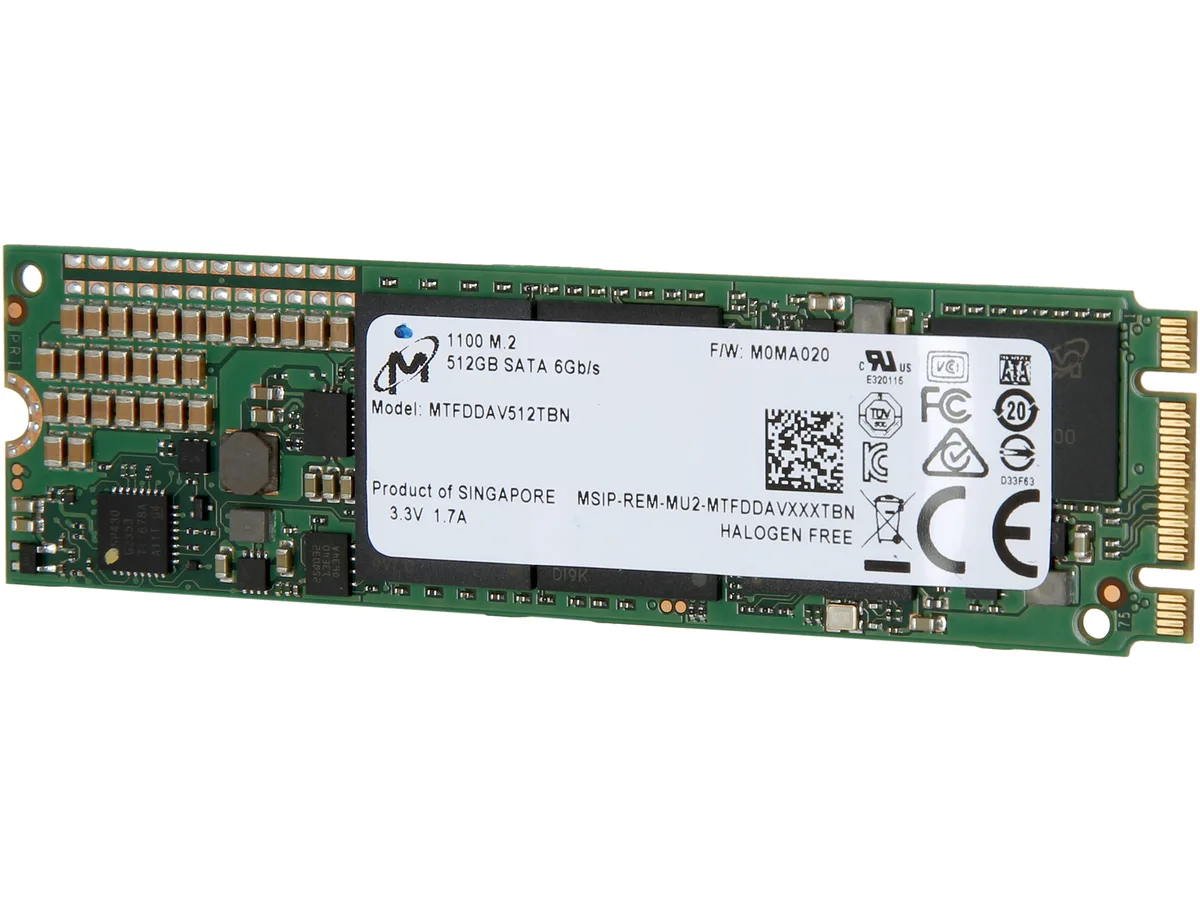 Micron Technology, Inc. Micron Technology, Inc. MTFDDAV512TBN-1AR1ZA 1100 M.2 2280 512GB SATA internal SSD — photo du produit