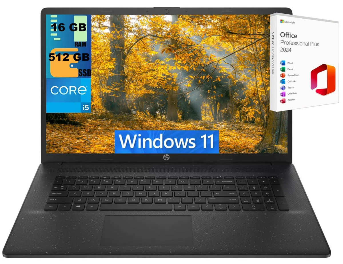 HP HP 17 laptop Core i5-1334U 10-core 16GB 512GB PCIe SSD 17.3" HD+ — photo du produit