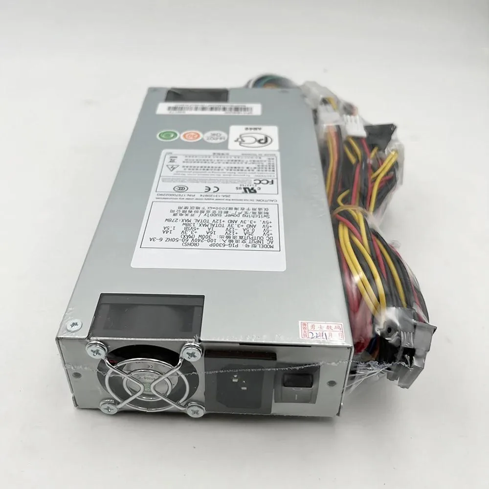 KHACHIMO P1G-6300P 300W 1U ATX power supply, rectangular metal unit with ventilation grille