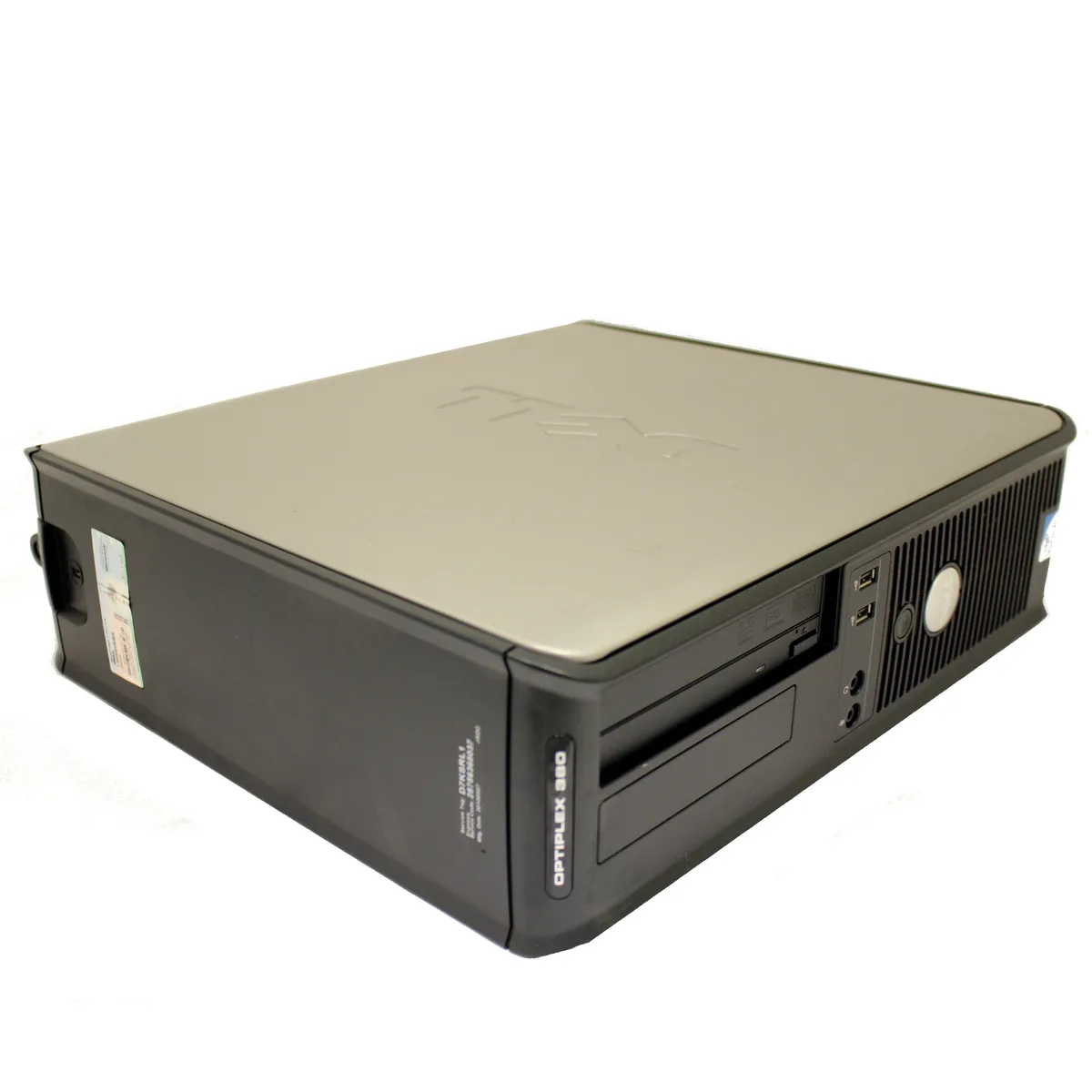 Black and silver Dell OptiPlex 380 desktop tower