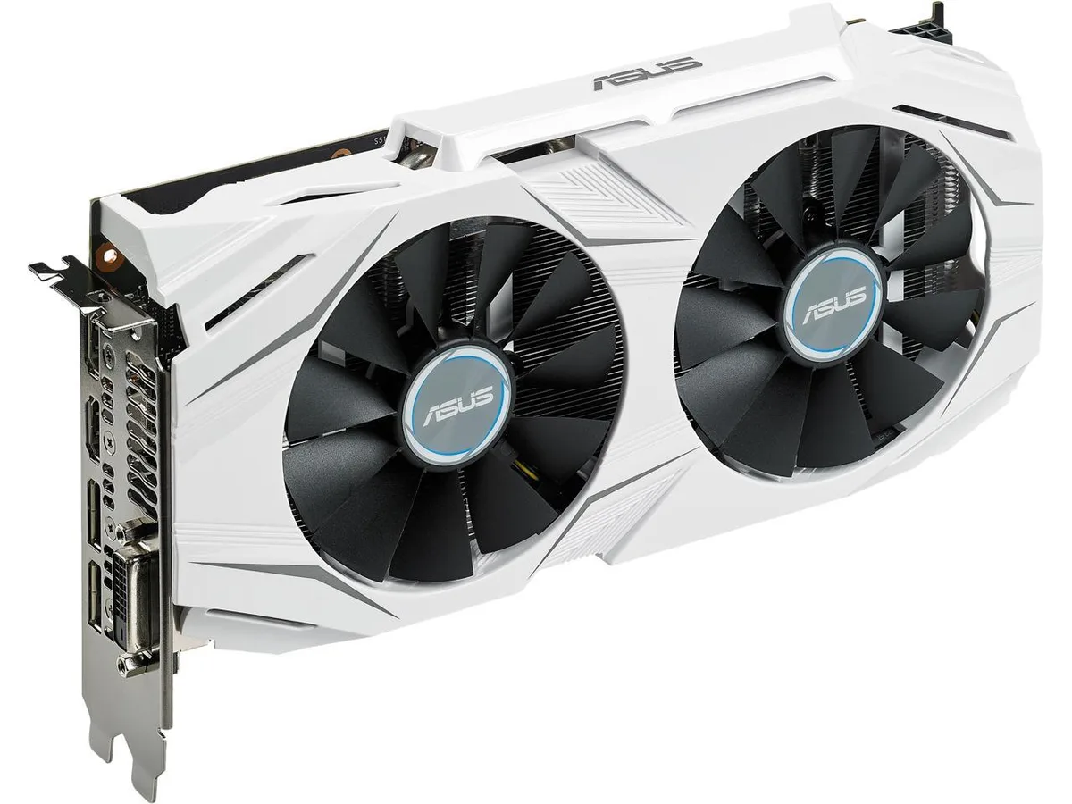 ASUS GeForce GTX 1060 DUAL graphics card with dual-fan cooler and metal backplate