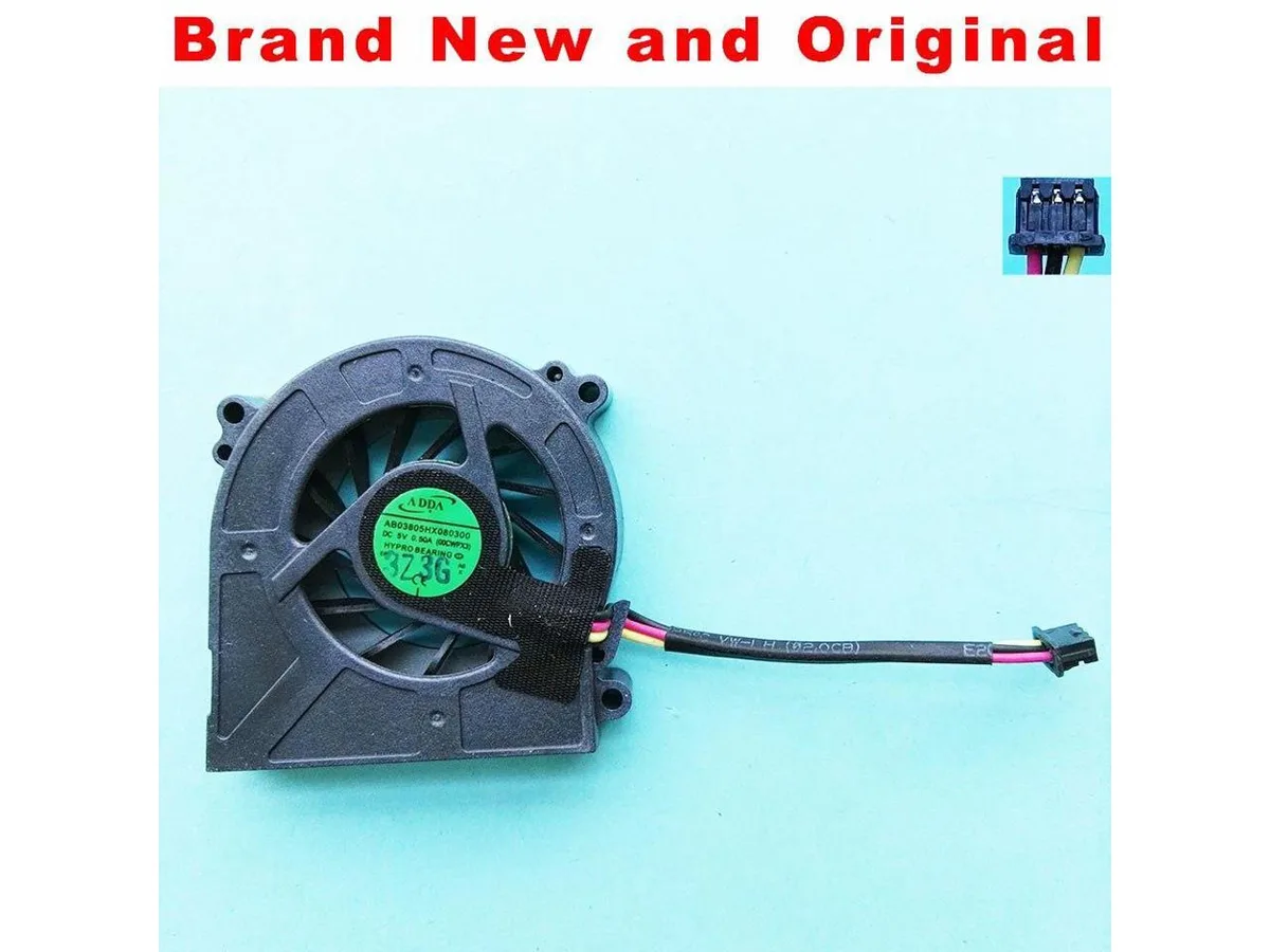 Small black laptop CPU cooling fan with wire connector