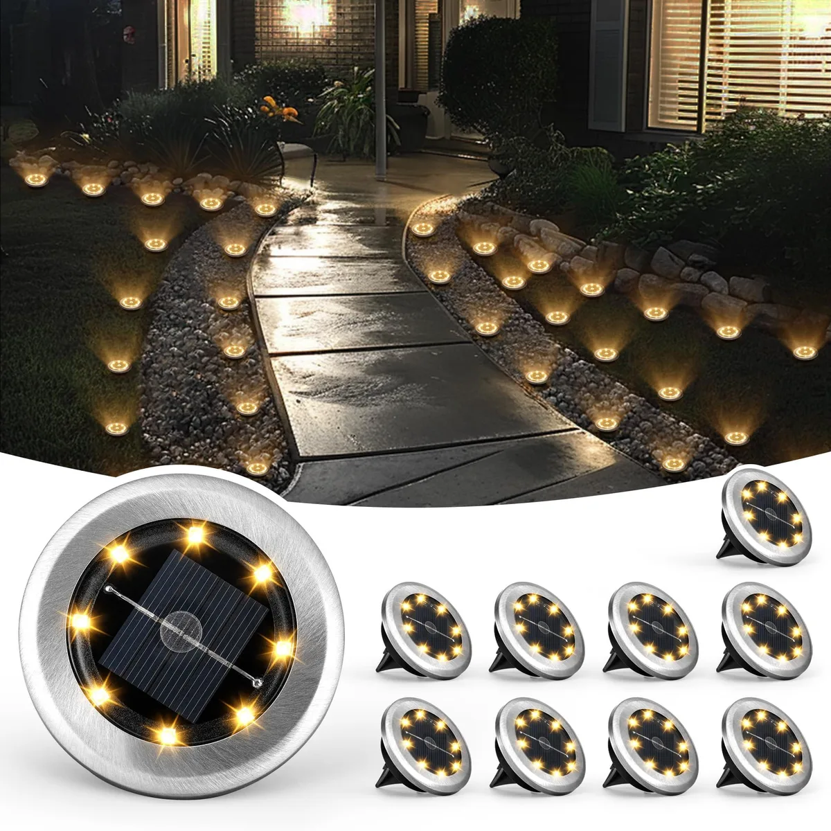 SOLPEX 8956 10 Pack Solar Ground Lights Warm White — fotografia produktu