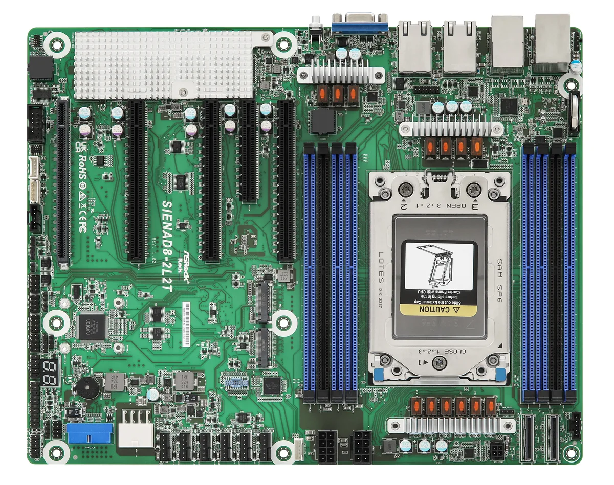 ASRock Rack ASRock Rack SIENAD8-2L2T server motherboard ATX SP6 EPYC 8004 — Produktfoto