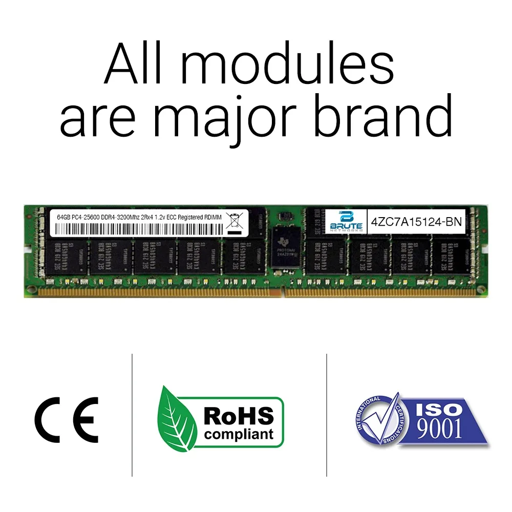 Green 288-pin DDR4 server memory module with silver heat spreader and gold contacts