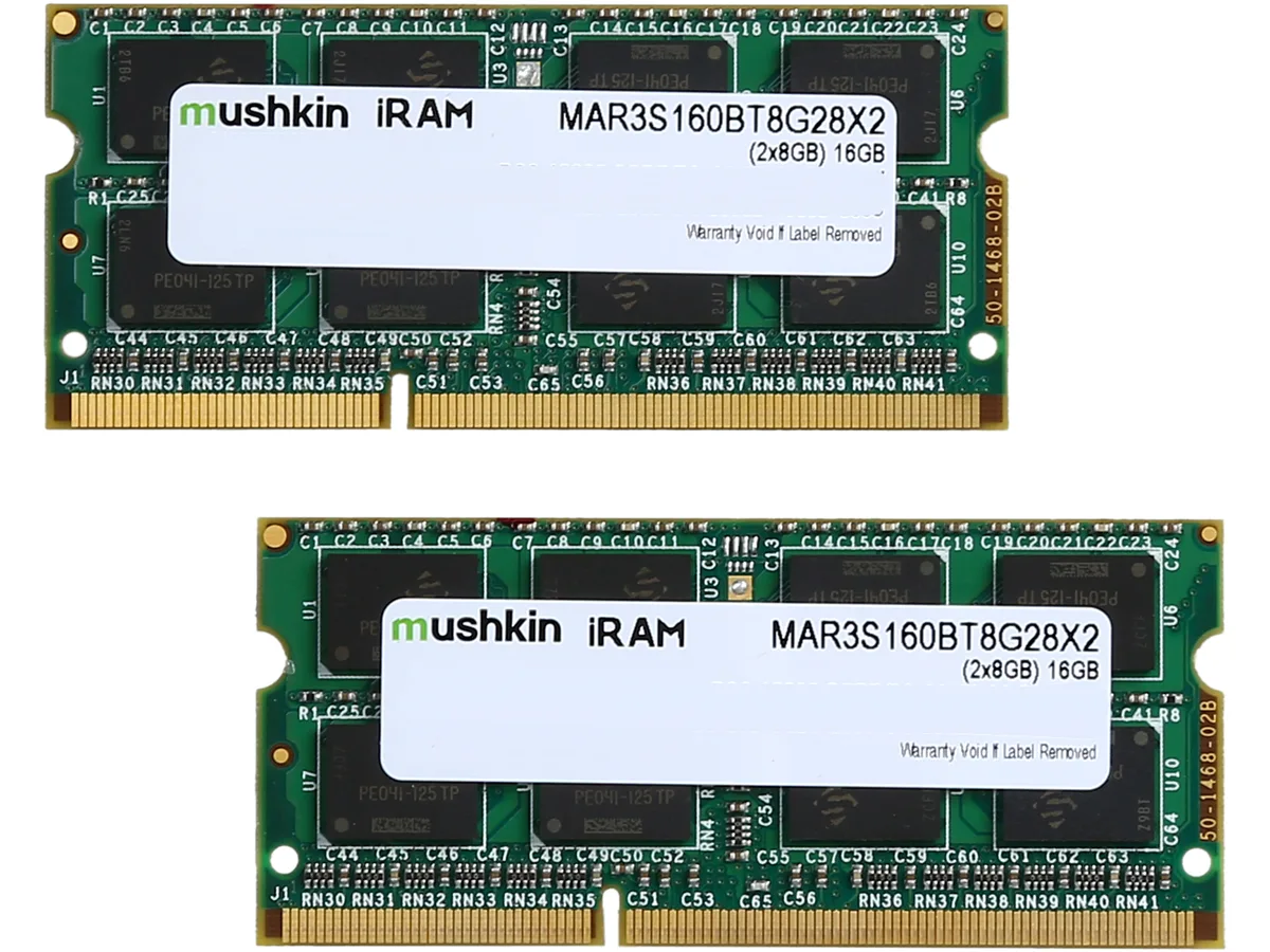 Mushkin Enhanced Mushkin Enhanced MAR3S160BT8G28X2 16GB (2 x 8GB) DDR3 1600 SO-DIMM memory upgrade — vörumynd