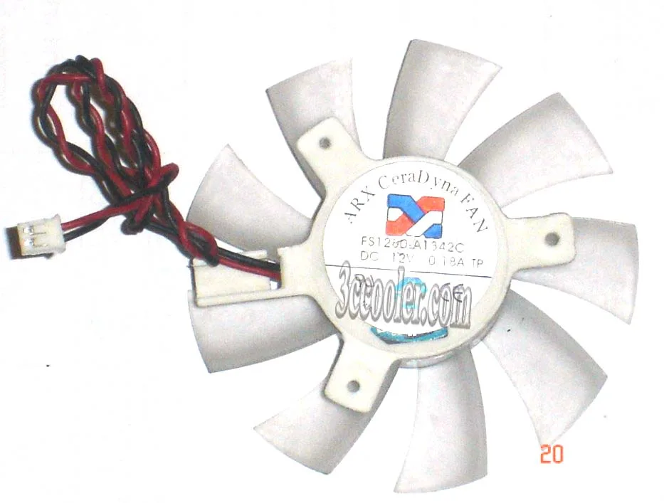 Transparent frameless cooling fan with two-wire power connector