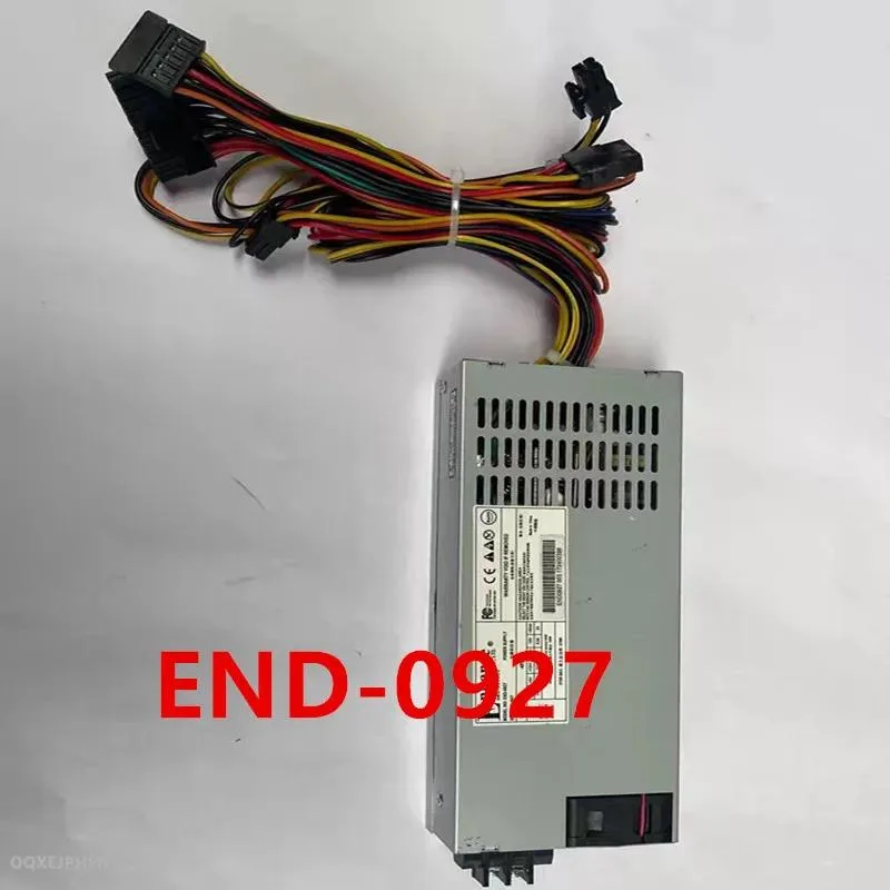 Rectangular ATX power supply unit with matte black finish and visible cooling fan grille