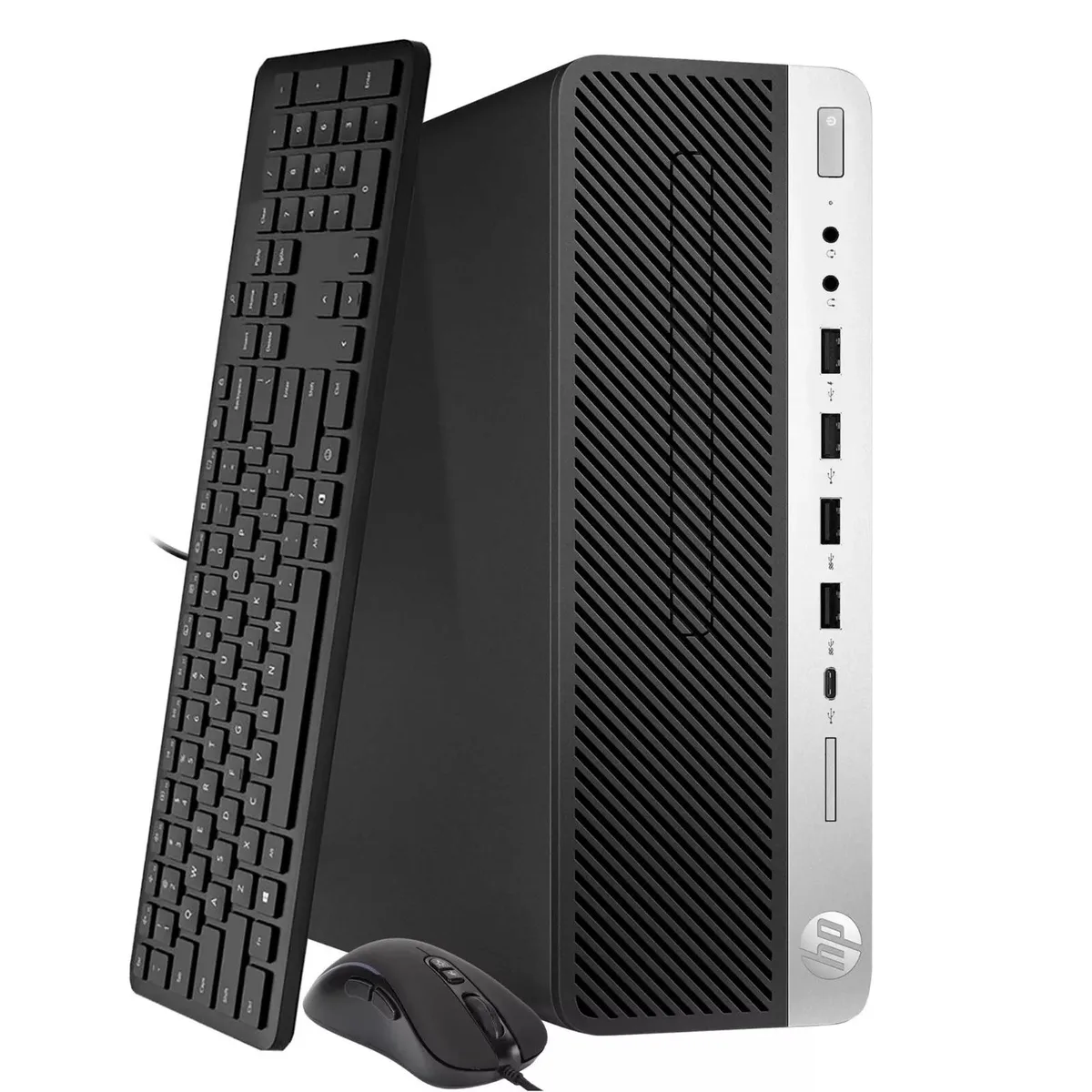 Compact black and silver HP 600 G4 SFF desktop tower