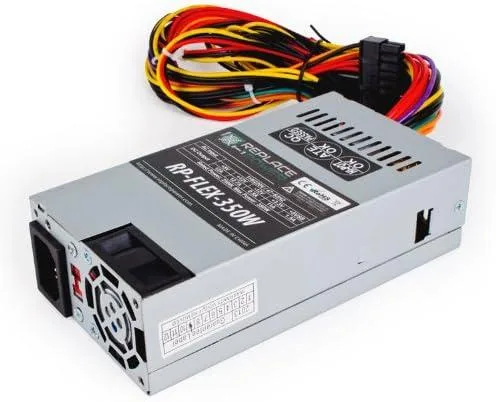 Compact silver metal box with a 40 mm fan, 20+4 pin cable bundle and a shallow 40.6 mm depth
