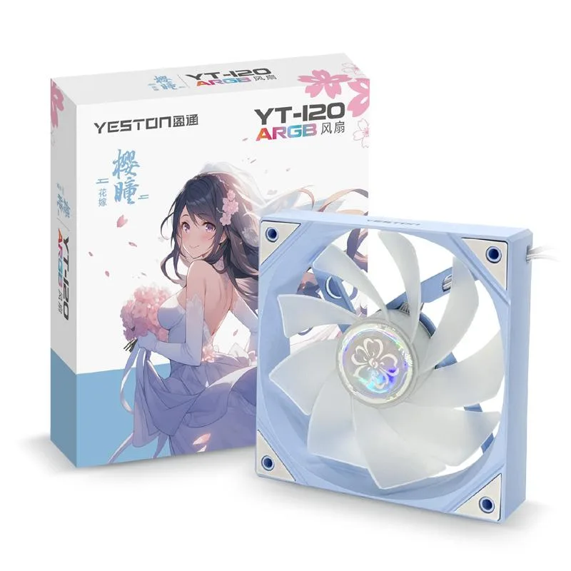 YESTON YESTON YT-120 Sakura 120mm ARGB Case Fan Quiet Edition Reverse Fan 1 Pack — foto produk