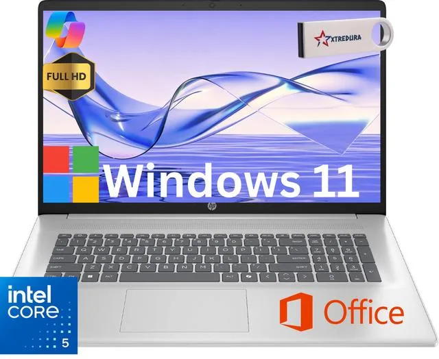 HP HP 17 Business laptop Intel Core 5 120U 10-core 32GB 1TB SSD 17.3" FHD Silver — product photo