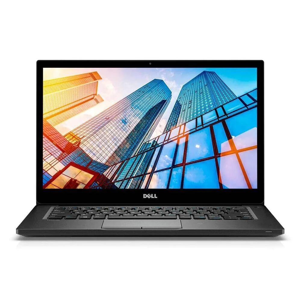 Black Dell Latitude 7490 laptop, 14 inch non-touch 1080p screen, minor lid scratches