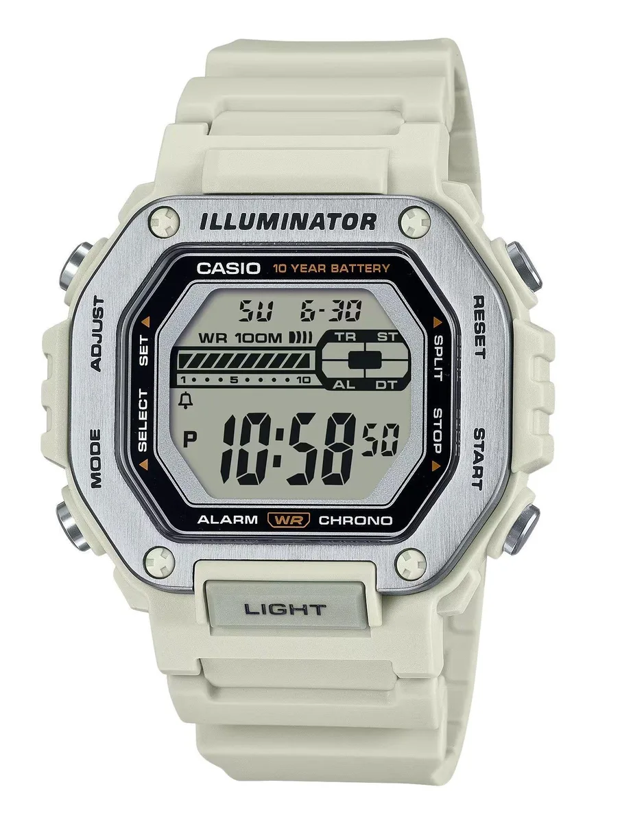CASIO CASIO MWD-110H-8AV 100M Digital Watch White Grey Resin — fotografia produsului
