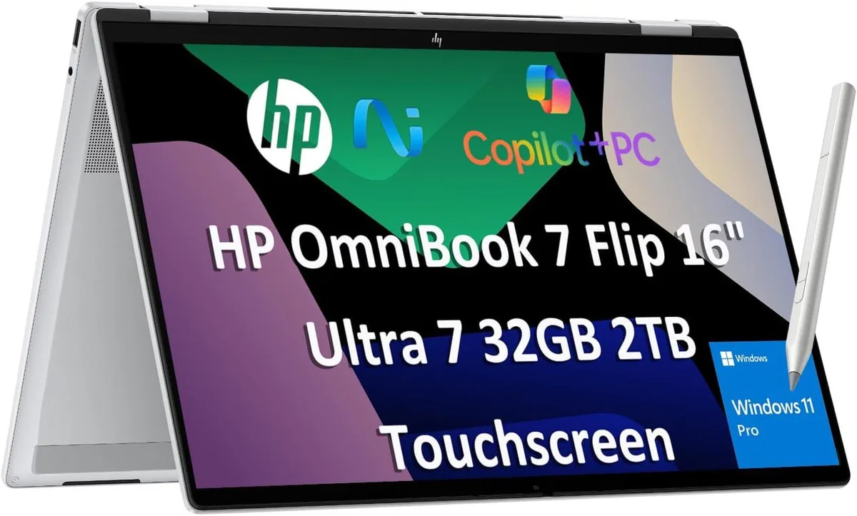 HP HP OmniBook 7 Flip 16 2-in-1 laptop Ultra 7 258V 32GB 2TB — Produktfoto