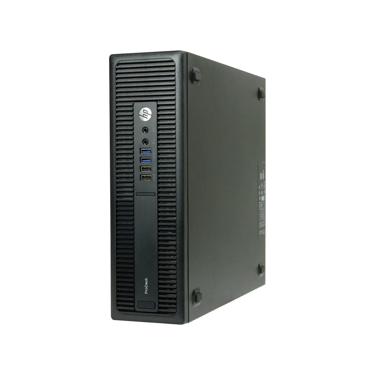Small black and silver desktop tower, compact form factor