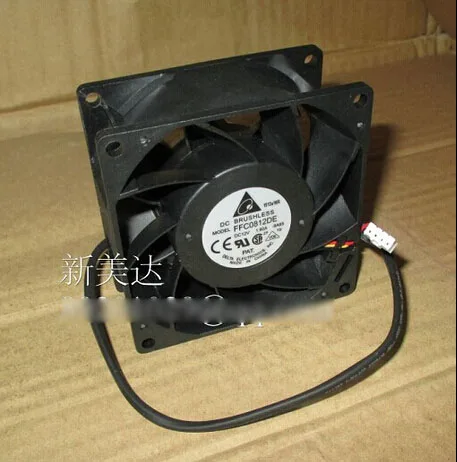 Black 80mm Delta cooling fan with 4-pin connector