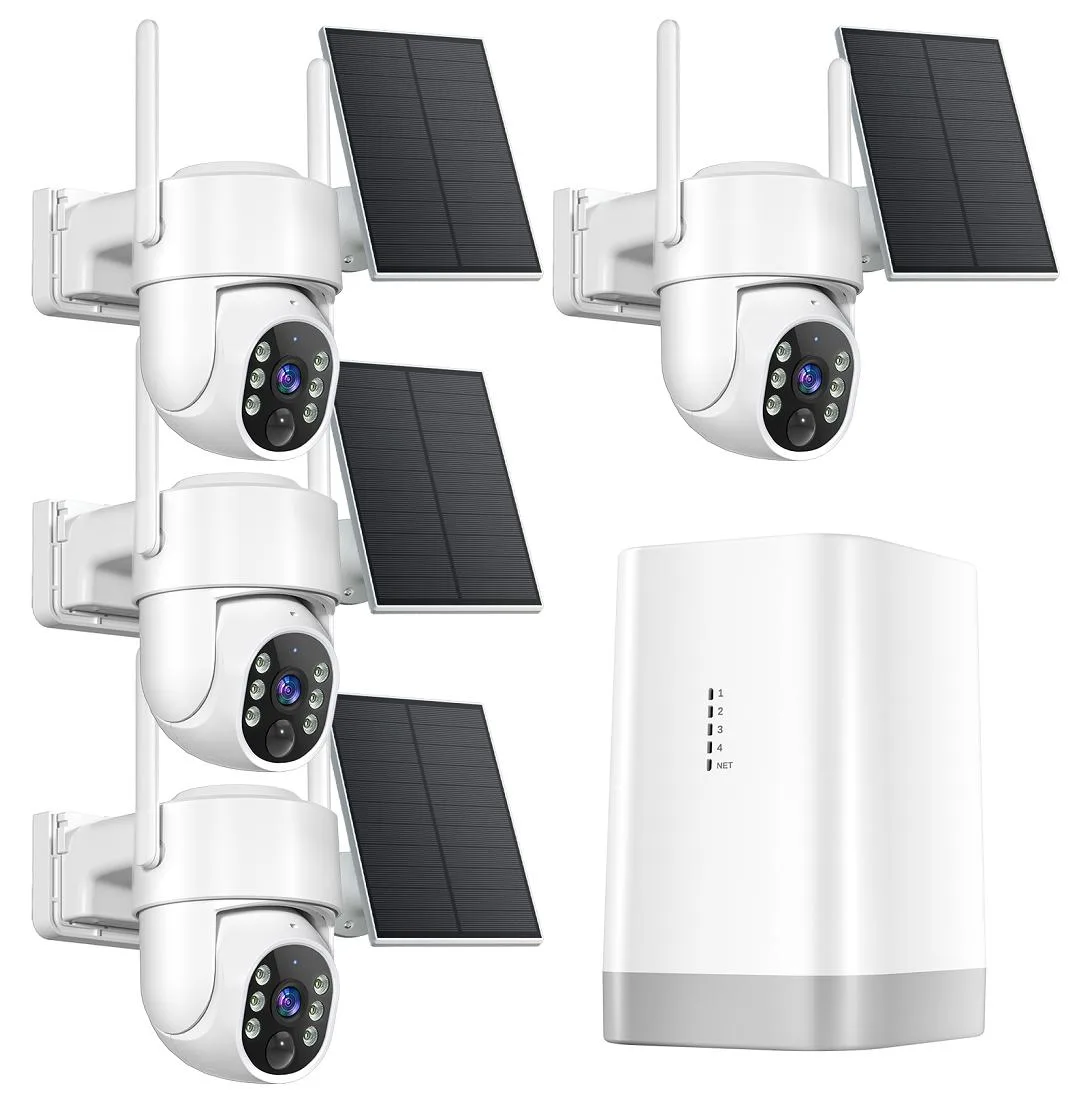 Picturesky Picturesky 4-Pack 4MP Solar Wireless Surveillance with 4-Channel Base Station &amp; 128GB TF Card — fotografia produsului