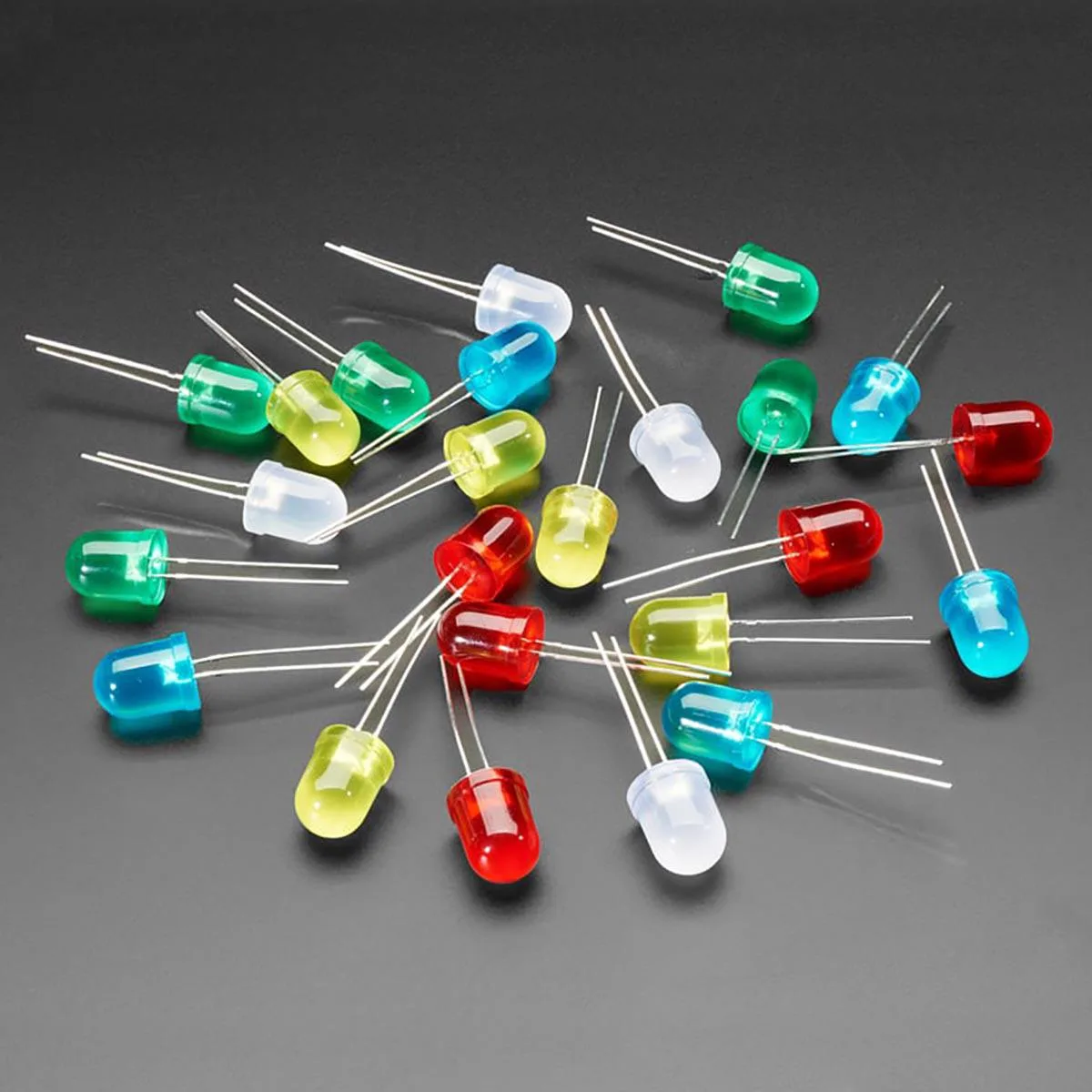 Adafruit Adafruit Diffused 10mm LED 25 Pack 5 Colors — תמונת המוצר