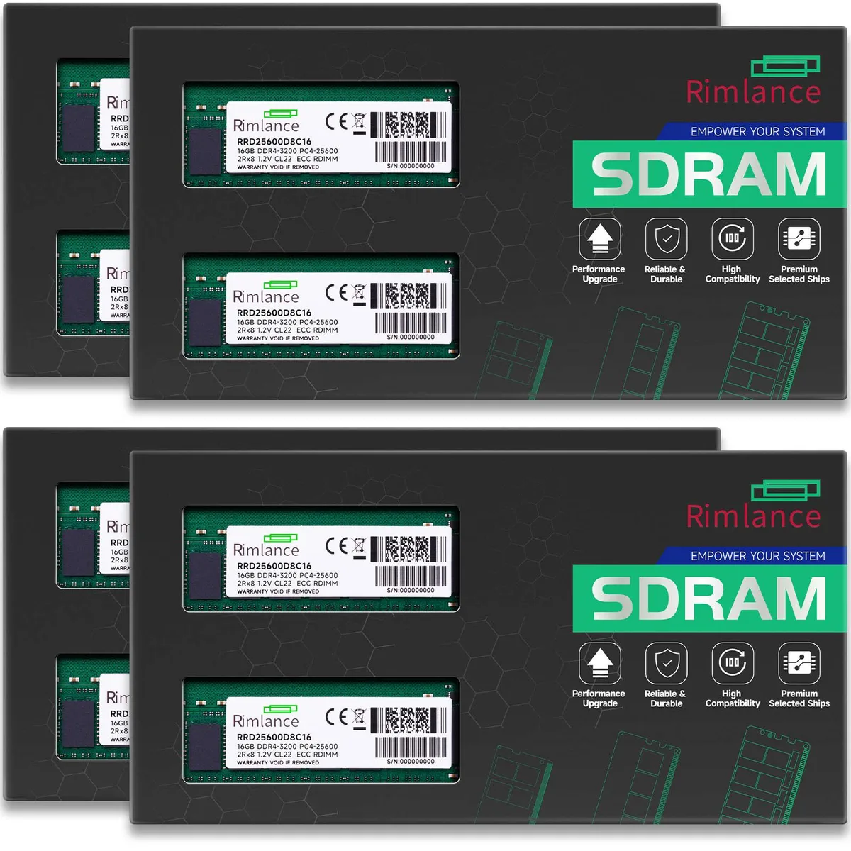RIMLANCE RIMLANCE RRD25600D4C8K128 128GB (8x16GB) DDR4 3200MHz ECC RDIMM — photo du produit