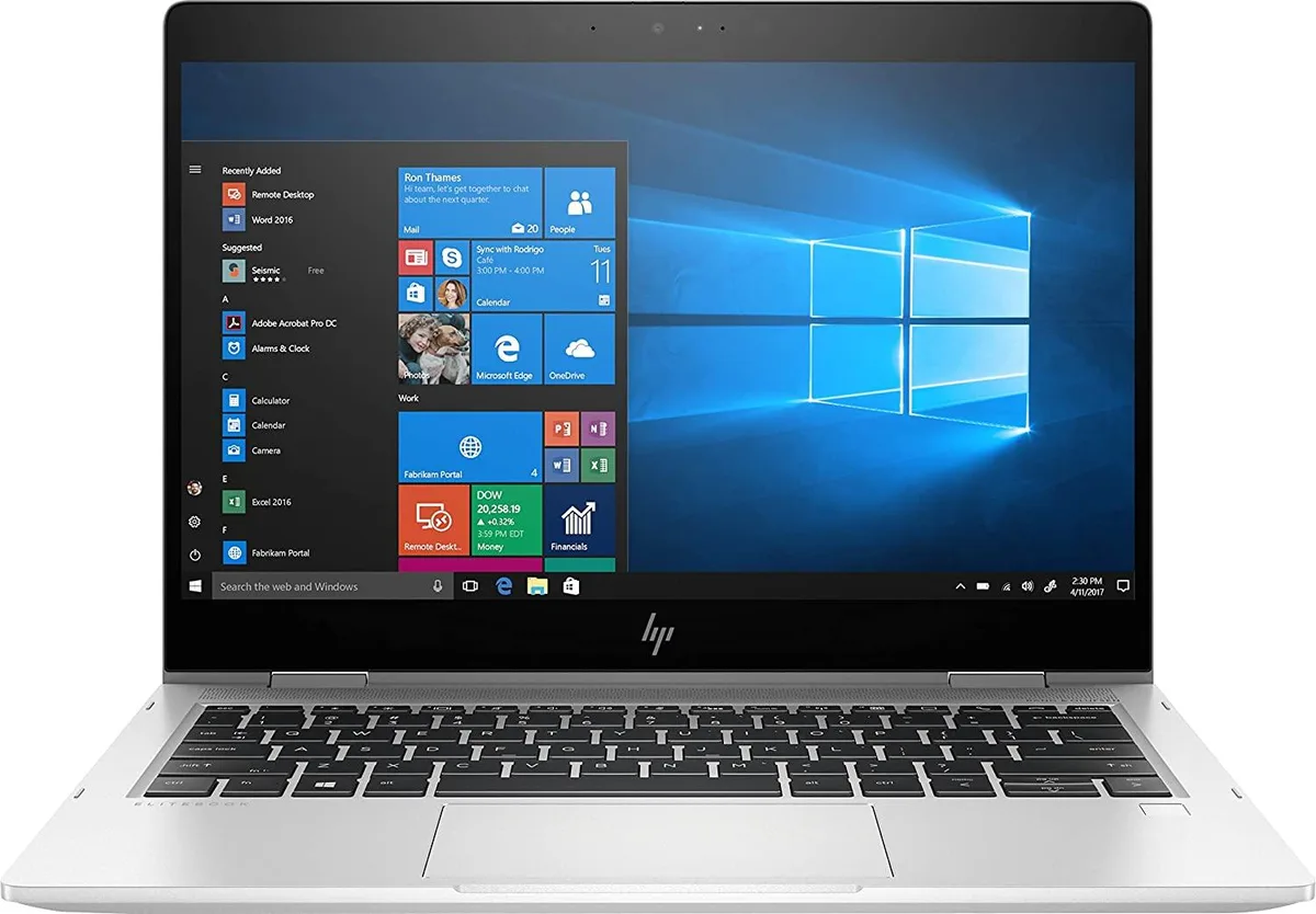 Silver 13.2 inch business laptop with non-touch FHD display, backlit keyboard and fingerprint reader