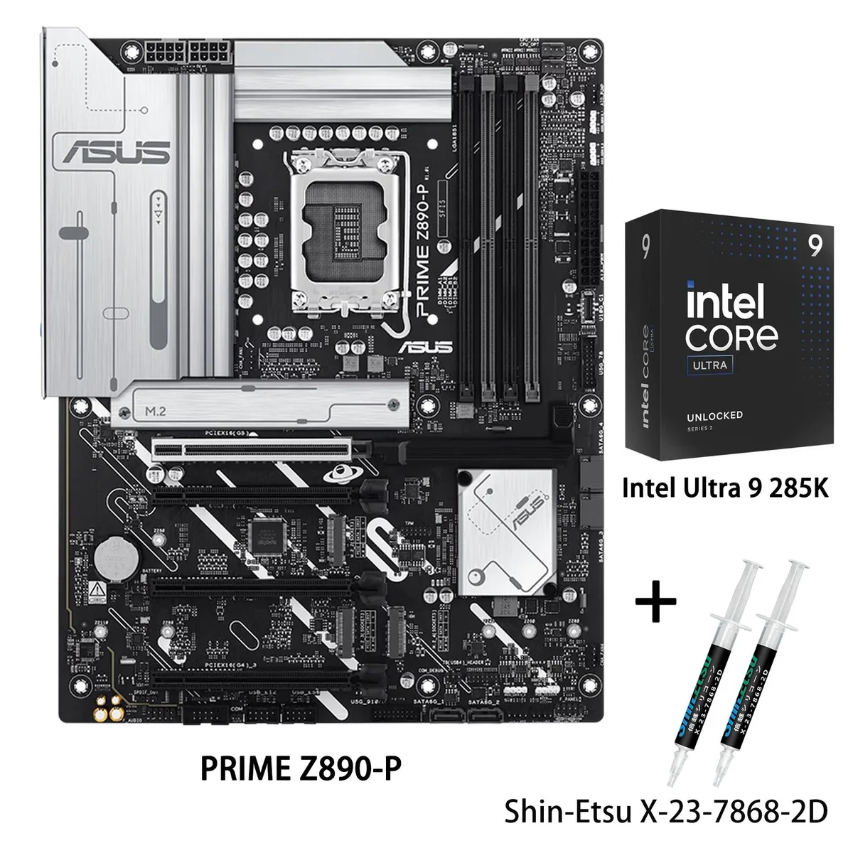 ASUS PRIME Z890-P ATX motherboard with Intel Core Ultra 9 285K CPU installed