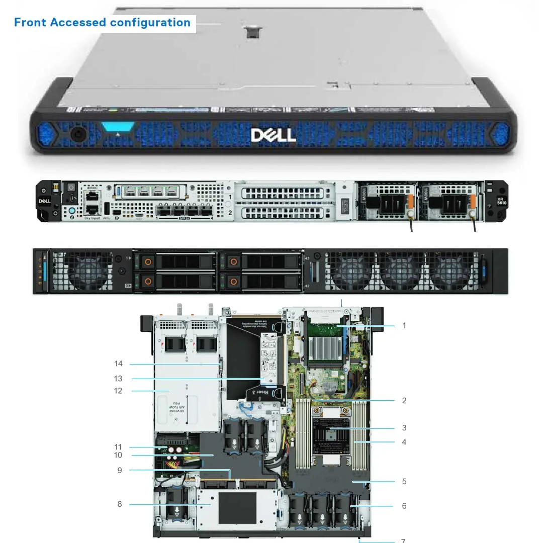 Silver rack-mount server chassis with front drive bays