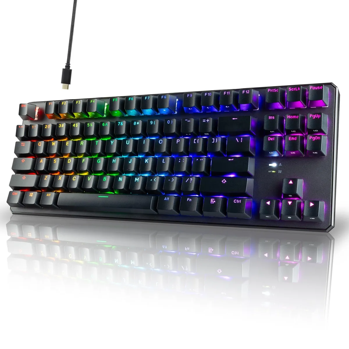 Redragon Phantom+ 87 Mechanical Gaming Keyboard Wraith Red Switches 87 Key TKL Black — 商品照片