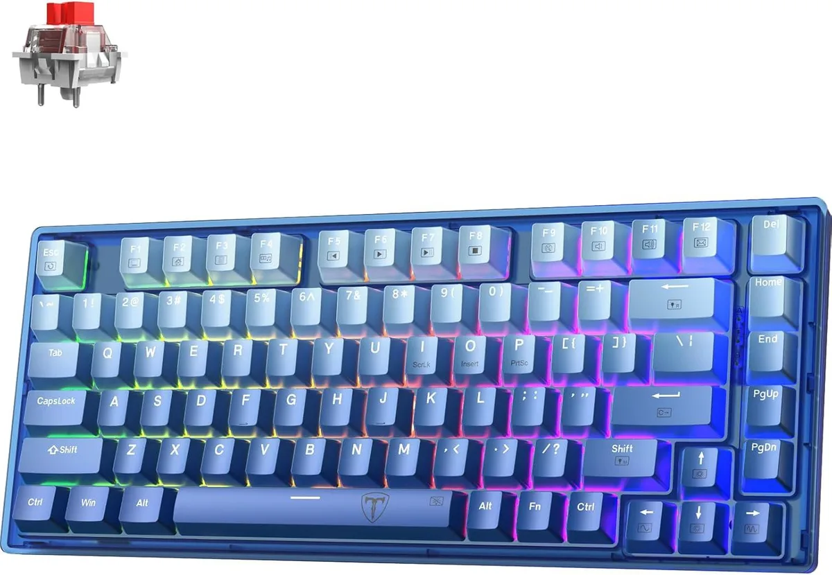 usbroway usbroway 60% 82-Key Hot-Swap Gaming Keyboard Linear Red Blue PBT RGB Wired Creamy — toote foto