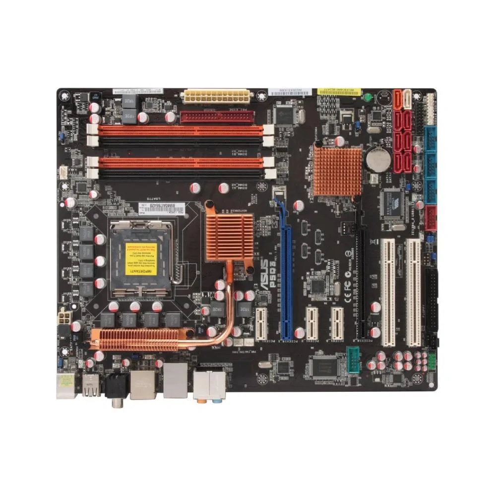 Green ATX motherboard with silver LGA 775 socket and four DDR3 slots