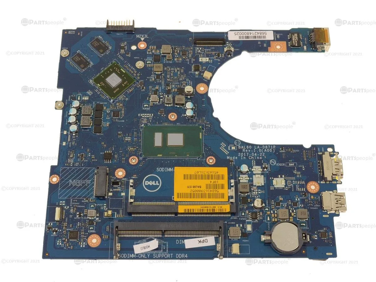 DELL DELL Inspiron 5468 Motherboard i7-7500U 2.7GHz 9DT3W AMD Graphics — photo du produit