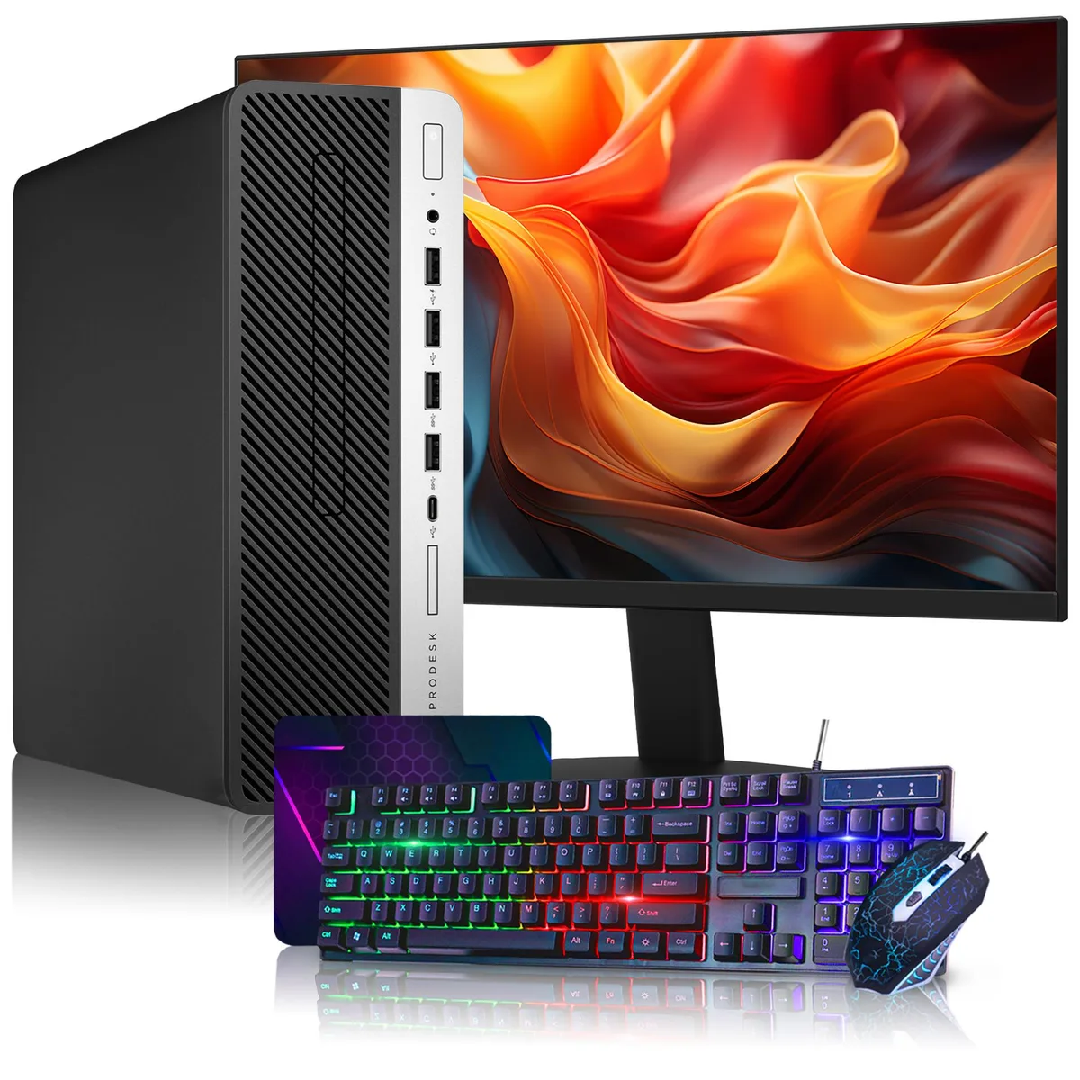 HP HP ProDesk 600 G4 SFF i5-8500 32GB 512GB 24" monitor desktop PC — photo du produit
